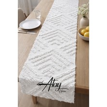 Atay Home Beyaz Püsküllü Masa Runnerı 40X140 cm