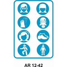 Outdoor One KORUYUCU MALZEME SEMBOLLER KADIN FİGÜRLÜ İŞ GÜVENLİĞİ UYARI LEVHASI 1 ADET PVC 21 X 29CM