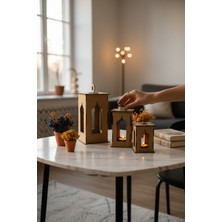 Allians 3'lü Ramazan Feneri Seti, LED Mumlu Nikah Süslemesi, Dekoratif Hediye