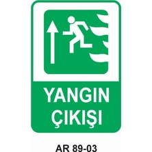Outdoor One YANGIN ÇIKIŞI İŞ GÜVENLİĞİ UYARI LEVHASI 1 ADET PVC 21 X 29CM