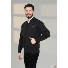 Erkek Baba ve Orta Yaş Triko Örgü Içi Astarlı Akrilik Fermuarlı Kışlık Baba Hırka