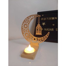 Allians Ramazan Dekoratif Mumluk, Ay Yıldız ve Cami Desenli LED Şamdan