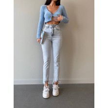 Aida Fashion Paça Puskullu Mom Jeans