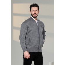 Erkek Baba ve Orta Yaş Triko Örgü Içi Astarlı Akrilik Fermuarlı Kışlık Baba Hırka