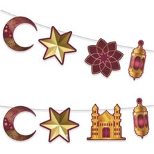 Allians Ramazan Temalı Dekoratif Banner Bordo Gold 160CM, Şık ve Şık Süsleme