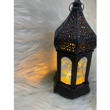 Allians LED Işıklı Dekoratif Asılabilir Fener, Ramazan Süslemesi, Kandil Mumlu