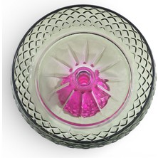 Sudedi Home Renkli Kabartma Desenli Cam Ayaklı Sunum Standı 20 cm – Premium Tasarım