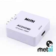 Metai Av To HDMI Görüntü Dönüştürücü - Eski Konsol ve Dvd'leri HDMI Tv'ye Bağlama Adaptörü - 1080P Upscaler