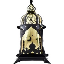 Allians Siyah Ayaklı Ramazan Feneri, Büyük Boy Dekoratif Ramazan Süsü
