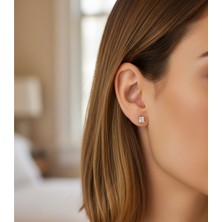 Hoolya Design Xuping Zirkon Taşlı 4mm Gold Tek Taş Çelik Küpe