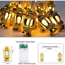 Allians Ramazan Temalı Gün Işığı Renkli LED Fener, 3 Mt, Pilli, Plastik, Işık