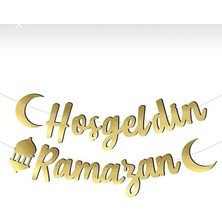 Allians Hoşgeldin Ramazan Parlak Gold Kaligrafi Banner, Şık ve Anlamlı Dekorasyon