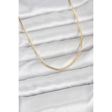 Clariss cm 14K Gold Renk Kare Zincirli Model 60 cm Kadın Kolye