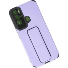 Starseven Newface Tecno Pova Neo Kılıf Mega Standlı Silikon - Lila