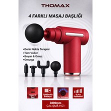 Özbience Şarjlı Darbeli Masaj Tabancası, 4 Başlıklı, 6 Kademe, Tüm Vücut Için