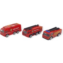 FRY 3'lü Iş Makinaları Road Seti - Die Cast - DS044 - Itfaiye (Lisinya)