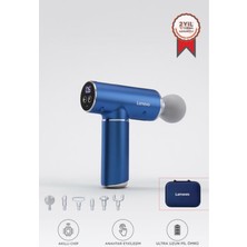 Lenovo Mavi Darbeli Titreşimli Masaj Tabancası, 1800MAH Şarjlı, 6 Başlıklı Egzersiz Aleti