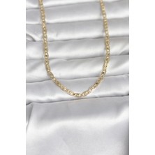 Clariss cm 14K Gold Renk Lazer Kesim Zincirli Model 60 cm Kadın Kolye