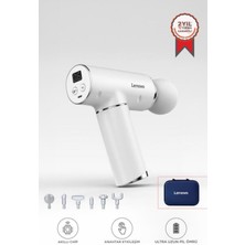 Lenovo N2 Beyaz Darbeli Titreşimli Masaj Tabancası 1800MAH Şarjlı, 6 Başlık