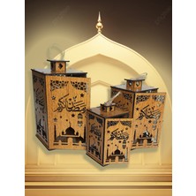 Allians Şık Ahşap Ramazan Feneri, Mum Takılabilir, Dekoratif ve Kullanışlı