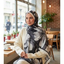 Revam Collection Desenli Pamuk Soft Şal Soon Serisi Siyah Beyaz