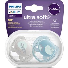 Braventa Collection Philips Avent Ultra Soft Emzik, Erkek Bebekler Için 6‑18 Ay, 2’li Paket, Ortodontik Silikon, Flexifi