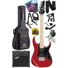 Braventa Collection Maxword DE-150RD-25AMP Maple Klavye Hh Yüksek Kaliteli 25W Amfili Elektro Gitar Seti