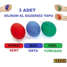 Özbience El Bilek ve Parmak Güçlendirme Topları, 3'lü Set, Egzersiz ve Terapi Araçları