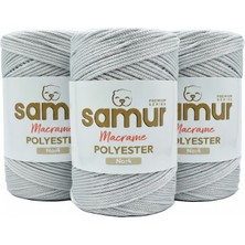 Samur 3 Adet 4 No Polyester Makrome 0034 Gri