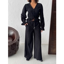 Mery Mery Boutique Fittilli Kadife Bol Paça Pantolon Palazzo Beli Lastikli