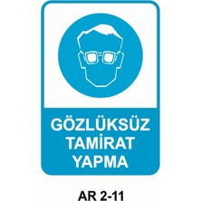 Outdoor One İŞ GÜVENLİĞİ UYARI LEVHASI 1 ADET PVC 21 X 29CM