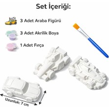 Tati Butik 3’lü Araba Boyama Seti – Çocuklar İçin Boyanabilir Araba Figürü Aktivite Seti