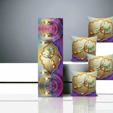 Allians Mandala Tasarımlı Ramazan Feneri Motifli Runner ve Kırlent Kılıfı Seti