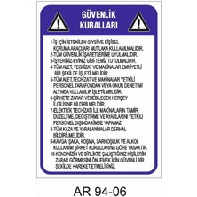 Outdoor One İŞ GÜVENLİĞİ UYARI LEVHASI 1 ADET PVC 21 X 29CM