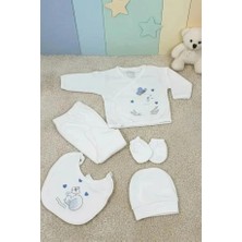 Mavi Tavşan 5 Parça Set | Erkek Bebek Hastane Çıkış | Minik Dünya