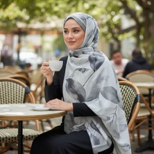 Revam Collection Retro Desenli Pamuk Şal Mena Serisi Haki Yaprak