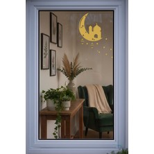 Allians Gold Ramazan Cam Sticker, Hilal ve Fener Desenli, 20X26,5 cm