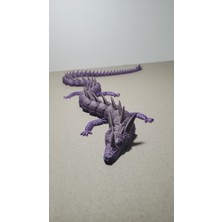 55 cm Renk Geçişli Ejderha Figürü – Rainbow Pla 3D Baskı Fantastik Dragon – Esnek Gövdeli Dekoratif Koleksiyonluk