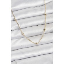 Solenya cm Gold Renk Top Zincirli Kadın Kolye