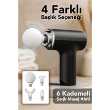 Özbience 6 Kademeli Şarjlı Masaj Aleti, 4 Başlıklı Sporcu Bel ve Bacak Masajı