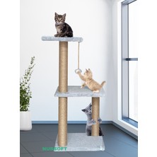 Özbience Şık Üçlü Gri Stepli Kedi Tırmalama Tahtası, Rahat ve Eğlenceli Kullanım