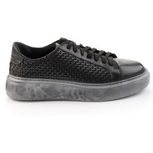 Bambi Siyah Hakiki Deri Erkek Sneaker E01600121241
