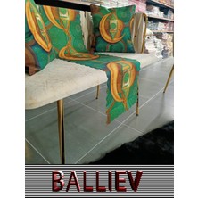 Allians Ramazan Temalı Yeşil Fener 2 Kırlent Kılıfı ve Runner Seti