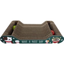 Özbience Karton Kedi Tırmalama Çan Toplu 38X21X6 Cm, Renkli ve Eğlenceli Tasarım