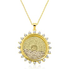 Bazarhane Gümüş Gold Esmaül Hüsna Bayan Kolye