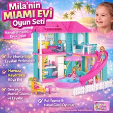 Trust Store Mila’nın Miami Evi Oyun Seti Mobilyalı Monte Edilebilir Hayal Gücünü Geliştiren Oyun Evi