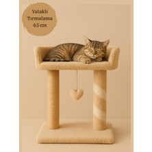 Özbience Yumuşak Peluş Dokulu 2 Katlı Kedi Tırmalama Tahtası, Oyun Alanlı, Soft Renkler