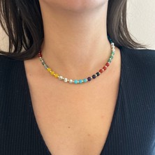 Suerte Accessories Yeşim Akik Havlit Turkuaz Lapis Lazuli Yakut Doğal Taş El Yapımı Özel Tasarım Doğaltaş Kolye