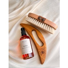 Özbience Lenf Drenaj Masaj Seti, Ahşap Alet, Doğal At Kılı Fırça ve Masaj Yağı