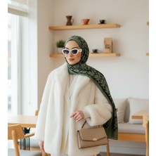 Derosa C Desen Çift Taraflı Jakar Şal - Yeşil